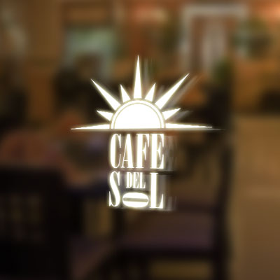 Cafe del Sol window sign
